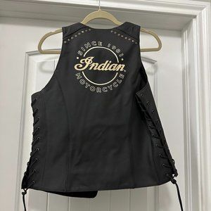 Women's Indian Motorcycle Medium Lindy Black Leather Vest